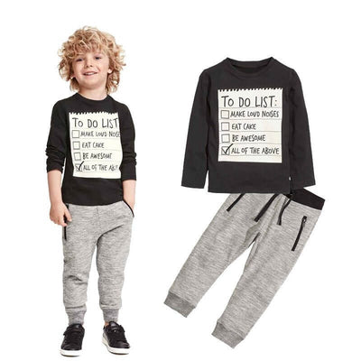 Kids Boys Clothing Set Baby Boy Casual Clothes Spring Autumn Ccotton Long Sleeves T-shirt Pants 2pcs Suit For 3-7 Years Abysaz Kollectionz