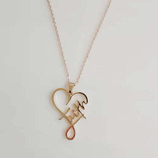 Abysaz Kollectionz European And American Necklace Heart Of Faith Pendant Abysaz Kollectionz