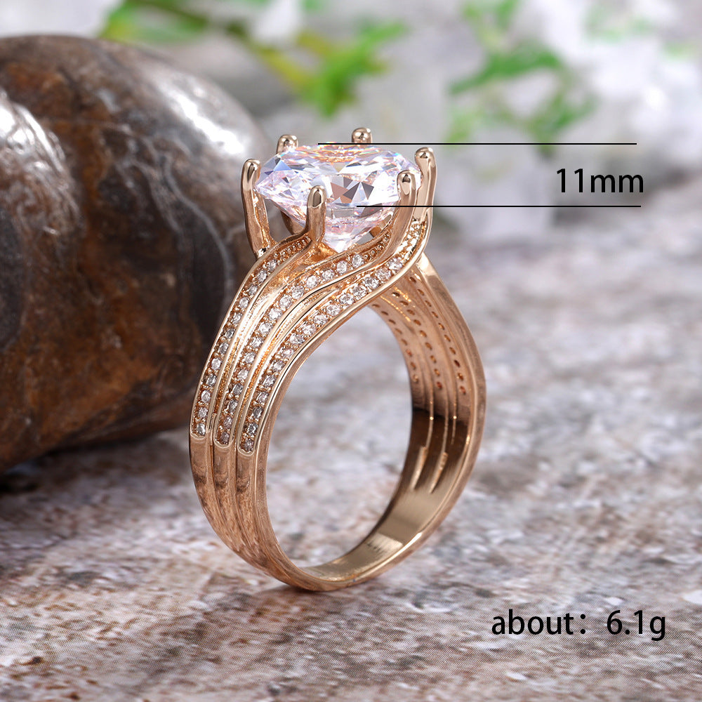 Classic Six-Claw Gold Ring Jewellery Abysaz Kollectionz