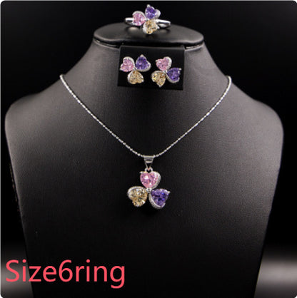Clover Zircon Diamond Jewellery Set Women - Abysaz Kollectionz