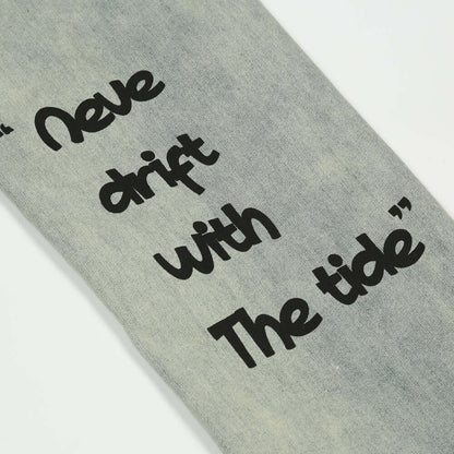 Printed Washed Worn Jeans Men - Abysaz Kollectionz