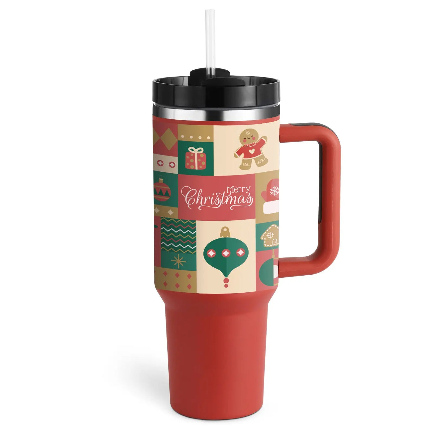 40 Oz Tumbler With Handle Straw Insulated, Stainless Steel Spill Proof Vacuum Coffee Cup Tumbler With Lid Tapered Mug Gifts For Valentine Lover Suitable For Car Gym Office Travel - Abysaz Kollectionz