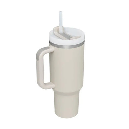 40 Oz Tumbler With Handle Straw Insulated, Stainless Steel Spill Proof Vacuum Coffee Cup Tumbler With Lid Tapered Mug Gifts For Valentine Lover Suitable For Car Gym Office Travel - Abysaz Kollectionz