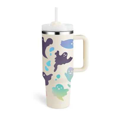 40 Oz Tumbler With Handle Straw Insulated, Stainless Steel Spill Proof Vacuum Coffee Cup Tumbler With Lid Tapered Mug Gifts For Valentine Lover Suitable For Car Gym Office Travel - Abysaz Kollectionz