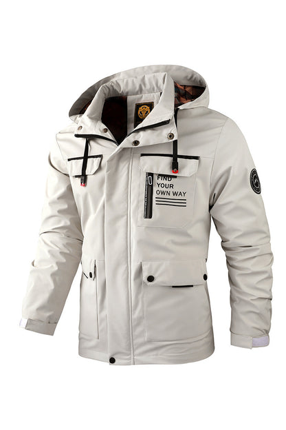 Fashion Men's Casual Windbreaker Jackets Hooded Jacket Man Waterproof Outdoor Soft Shell Winter Coat Clothing Warm Thick Tops Abysaz Kollectionz