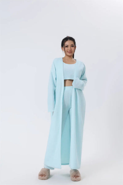Cozy Pajama Set, 3 Piece Lounge Set, Cute Loungewear, Warm Suit Sets, Matching Set, Lounge Set, 3 Piece Pant Sets, Women Winter Dress - Abysaz Kollectionz