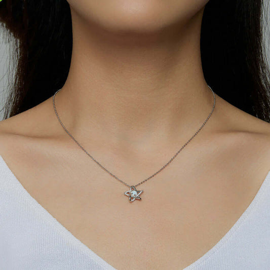 Openwork Pentagram Niche Collarbone Chain Jewellery Abysaz Kollectionz