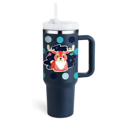 40 Oz Tumbler With Handle Straw Insulated, Stainless Steel Spill Proof Vacuum Coffee Cup Tumbler With Lid Tapered Mug Gifts For Valentine Lover Suitable For Car Gym Office Travel - Abysaz Kollectionz