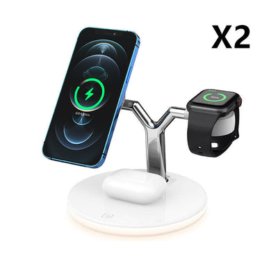 Compatible with Apple, 3 In 1 Magnetic Wireless Charger 15W Fast Charging Station For Magsafe Chargers Abysaz Kollectionz