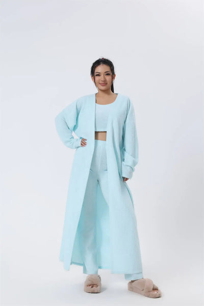 Cozy Pajama Set, 3 Piece Lounge Set, Cute Loungewear, Warm Suit Sets, Matching Set, Lounge Set, 3 Piece Pant Sets, Women Winter Dress - Abysaz Kollectionz
