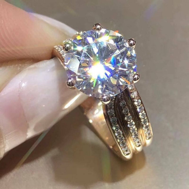 Classic Six-Claw Gold Ring Jewellery Abysaz Kollectionz