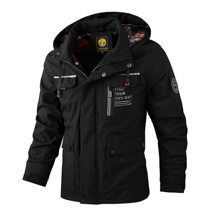 Fashion Men's Casual Windbreaker Jackets Hooded Jacket Man Waterproof Outdoor Soft Shell Winter Coat Clothing Warm Thick Tops Abysaz Kollectionz