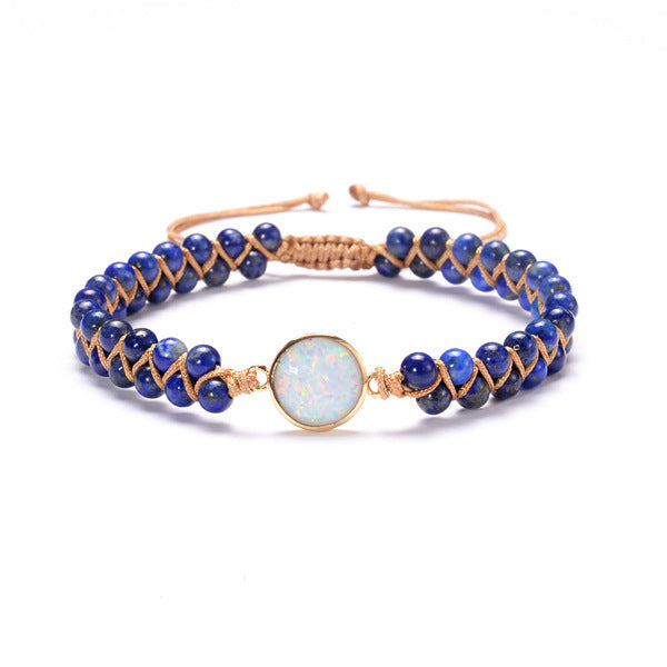 Stone Wrap Bracelets Femme Amethysts Opal String Braided Yoga Friendship Bracelet Bangle Bohemian Jewellery - Abysaz Kollectionz