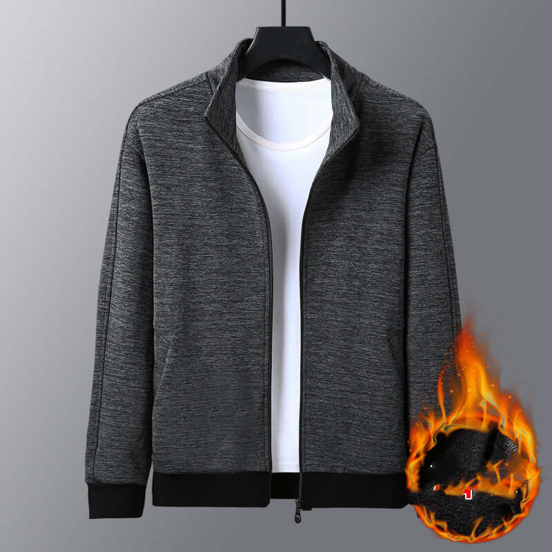 Dad Wears A Jacket With A Stand-up Collar And A Casual Jacket Abysaz Kollectionz