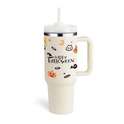 40 Oz Tumbler With Handle Straw Insulated, Stainless Steel Spill Proof Vacuum Coffee Cup Tumbler With Lid Tapered Mug Gifts For Valentine Lover Suitable For Car Gym Office Travel - Abysaz Kollectionz