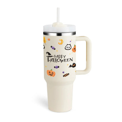 40 Oz Tumbler With Handle Straw Insulated, Stainless Steel Spill Proof Vacuum Coffee Cup Tumbler With Lid Tapered Mug Gifts For Valentine Lover Suitable For Car Gym Office Travel - Abysaz Kollectionz