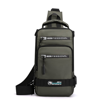 Multifunction Bags For Men Nylon Backpack Crossbody Shoulder Bag With USB Charging Port Chest Bags Pack - Abysaz Kollectionz