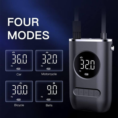 Abysaz Kollectionz Tire Inflator Portable Air Compressor,Portable Electric Inflator 150PSI Cordless Electric Ball Inflator Rechargeable Bicycle Air  Inflator With Digital LED Display - Abysaz Kollectionz