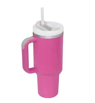 40 Oz Tumbler With Handle Straw Insulated, Stainless Steel Spill Proof Vacuum Coffee Cup Tumbler With Lid Tapered Mug Gifts For Valentine Lover Suitable For Car Gym Office Travel - Abysaz Kollectionz