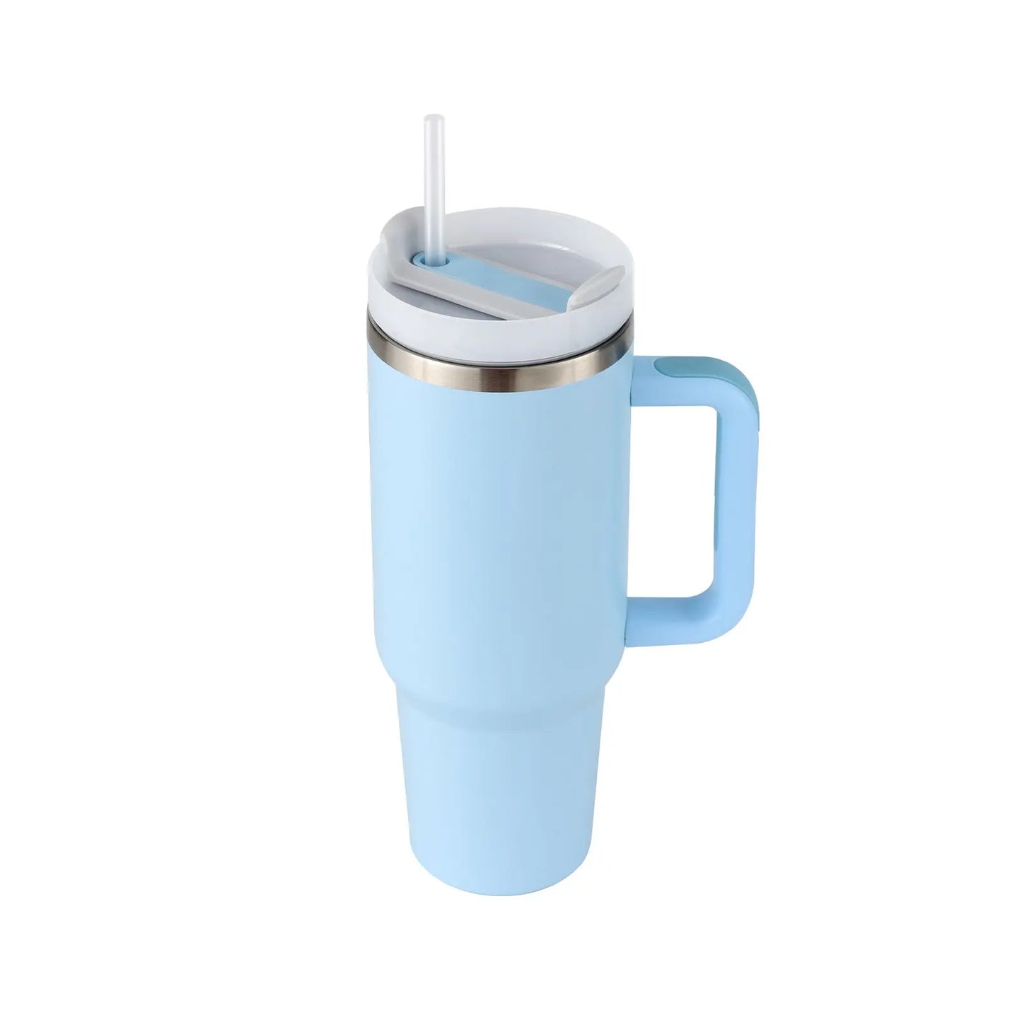 40 Oz Tumbler With Handle Straw Insulated, Stainless Steel Spill Proof Vacuum Coffee Cup Tumbler With Lid Tapered Mug Gifts For Valentine Lover Suitable For Car Gym Office Travel - Abysaz Kollectionz