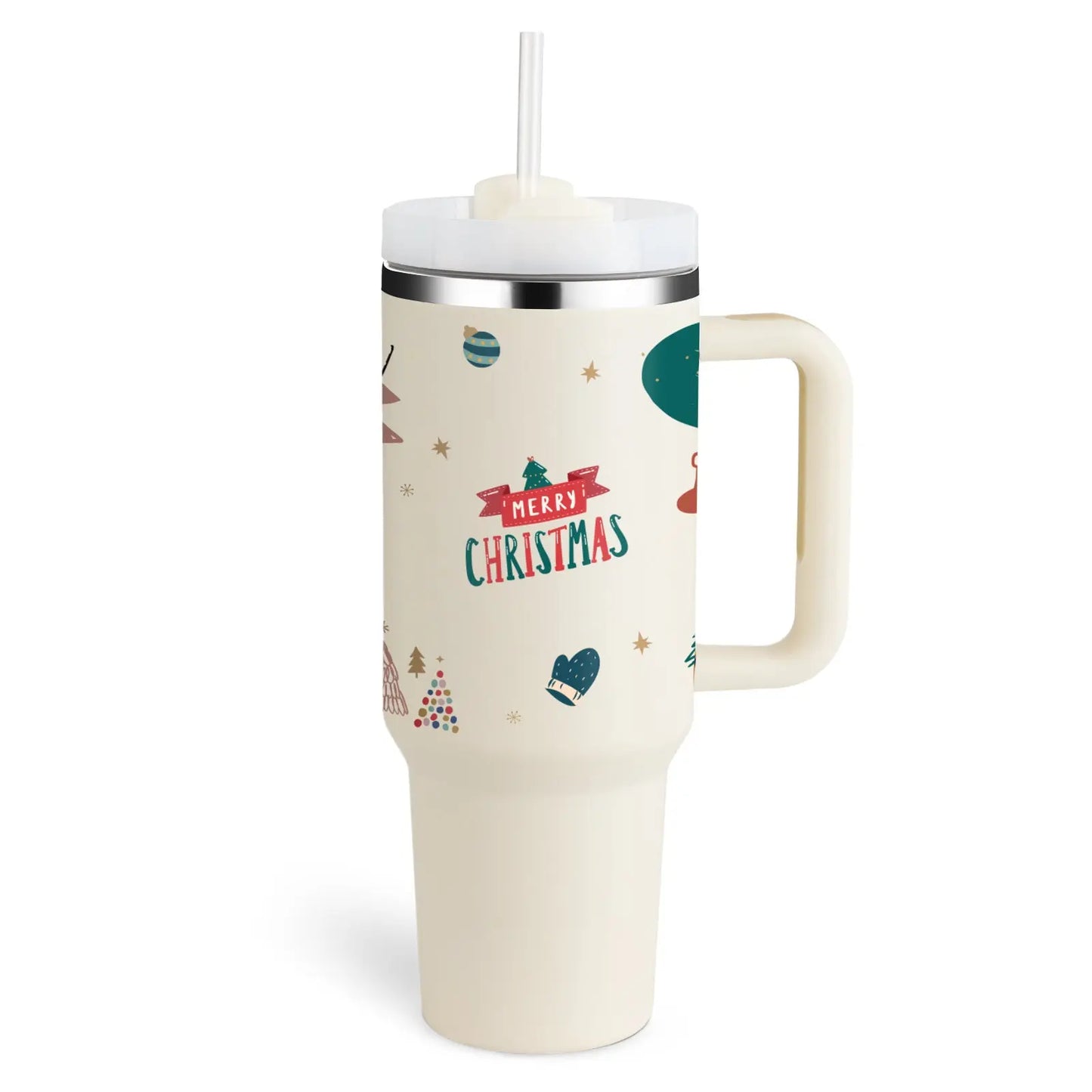 40 Oz Tumbler With Handle Straw Insulated, Stainless Steel Spill Proof Vacuum Coffee Cup Tumbler With Lid Tapered Mug Gifts For Valentine Lover Suitable For Car Gym Office Travel - Abysaz Kollectionz