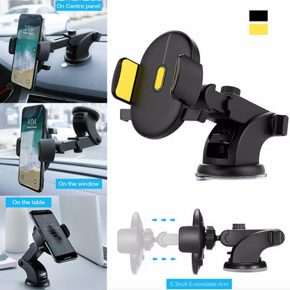 Car Phone Holder Long Rod Telescopic Car Dashboard Suction Cup Type Abysaz Kollectionz