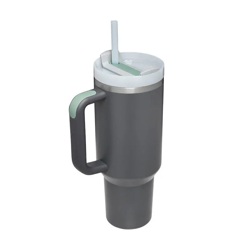 40 Oz Tumbler With Handle Straw Insulated, Stainless Steel Spill Proof Vacuum Coffee Cup Tumbler With Lid Tapered Mug Gifts For Valentine Lover Suitable For Car Gym Office Travel - Abysaz Kollectionz