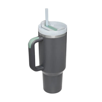 40 Oz Tumbler With Handle Straw Insulated, Stainless Steel Spill Proof Vacuum Coffee Cup Tumbler With Lid Tapered Mug Gifts For Valentine Lover Suitable For Car Gym Office Travel - Abysaz Kollectionz