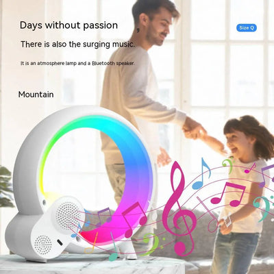 Creative Q Light Analog Sunrise Digital Display Alarm Clock Bluetooth Audio Intelligent Wake-up Q Colorful Atmosphere Light - Abysaz Kollectionz