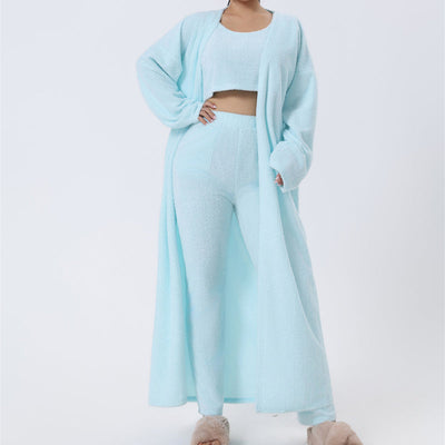 Cozy Pajama Set, 3 Piece Lounge Set, Cute Loungewear, Warm Suit Sets, Matching Set, Lounge Set, 3 Piece Pant Sets, Women Winter Dress Abysaz Kollectionz
