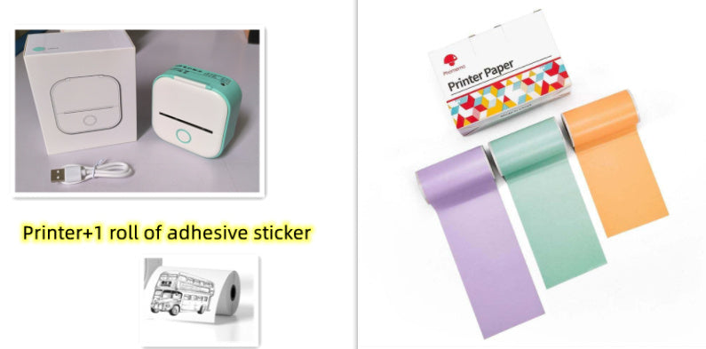 Portable Mini Thermal Label Printer Home Photo Printer Student Wrong Question Printer Bluetooth-compatible Mini Label Printer Price Tag Abysaz Kollectionz