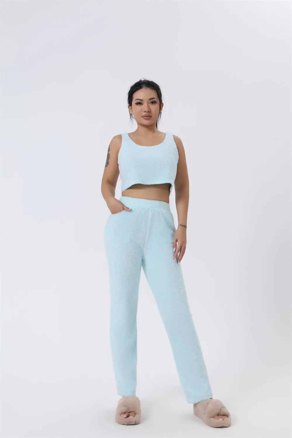 Cozy Pajama Set, 3 Piece Lounge Set, Cute Loungewear, Warm Suit Sets, Matching Set, Lounge Set, 3 Piece Pant Sets, Women Winter Dress - Abysaz Kollectionz