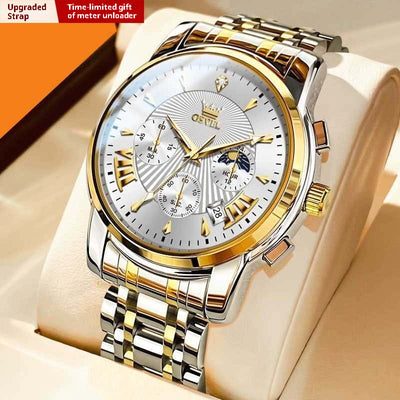 Men's Multi-functional Fashion Quartz Business Steel Belt Wrist Watch Abysaz Kollectionz
