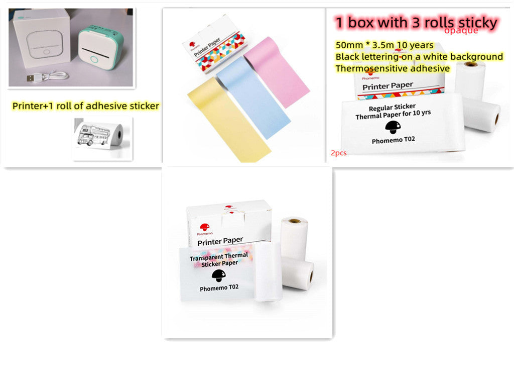 Portable Mini Thermal Label Printer Home Photo Printer Student Wrong Question Printer Bluetooth-compatible Mini Label Printer Price Tag Abysaz Kollectionz