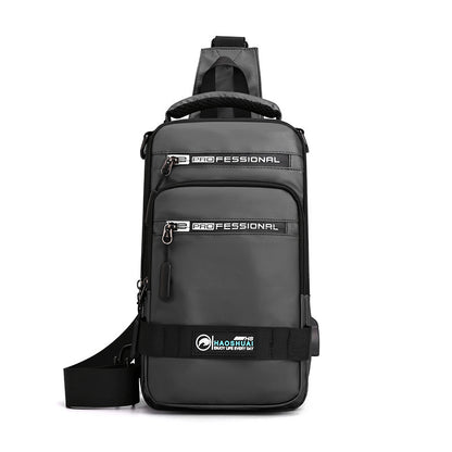 Multifunction Bags For Men Nylon Backpack Crossbody Shoulder Bag With USB Charging Port Chest Bags Pack - Abysaz Kollectionz