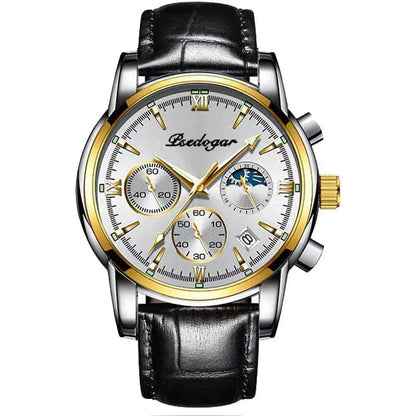 Men's Multi-functional Fashion Quartz Business Steel Belt Wrist Watch - Abysaz Kollectionz