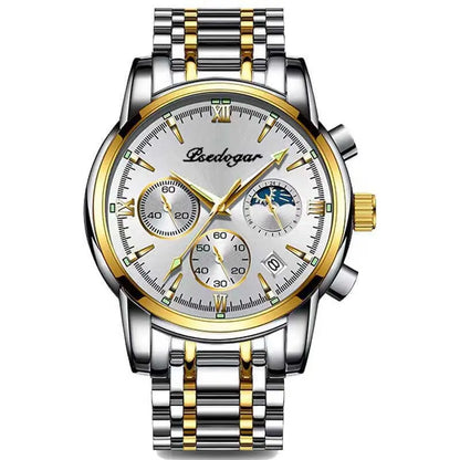 Men's Multi-functional Fashion Quartz Business Steel Belt Wrist Watch - Abysaz Kollectionz