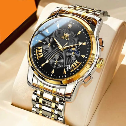 Men's Multi-functional Fashion Quartz Business Steel Belt Wrist Watch - Abysaz Kollectionz