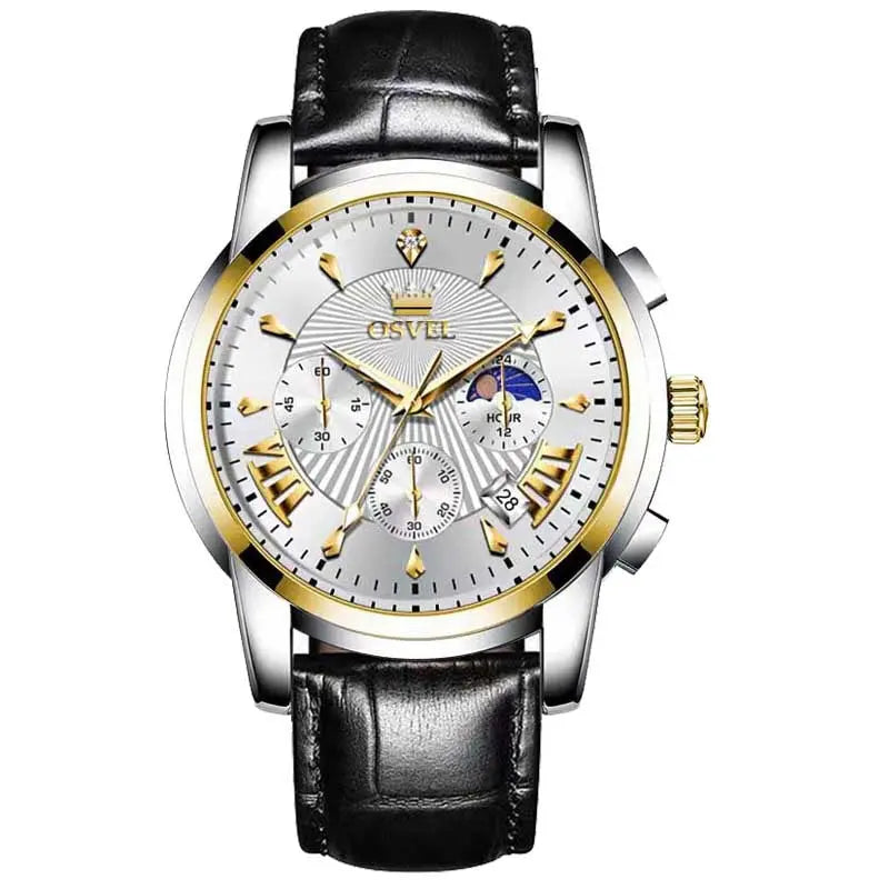 Men's Multi-functional Fashion Quartz Business Steel Belt Wrist Watch - Abysaz Kollectionz