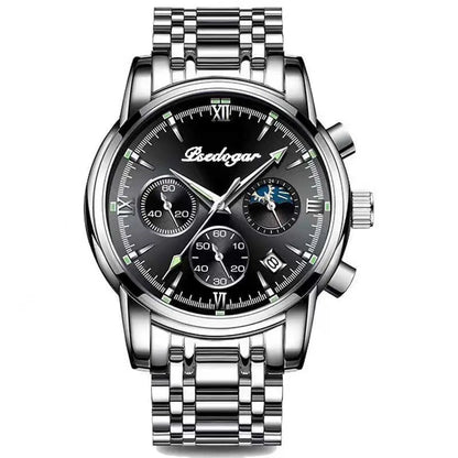 Men's Multi-functional Fashion Quartz Business Steel Belt Wrist Watch - Abysaz Kollectionz