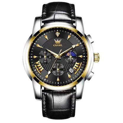 Men's Multi-functional Fashion Quartz Business Steel Belt Wrist Watch - Abysaz Kollectionz