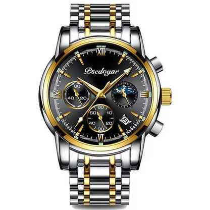 Men's Multi-functional Fashion Quartz Business Steel Belt Wrist Watch - Abysaz Kollectionz
