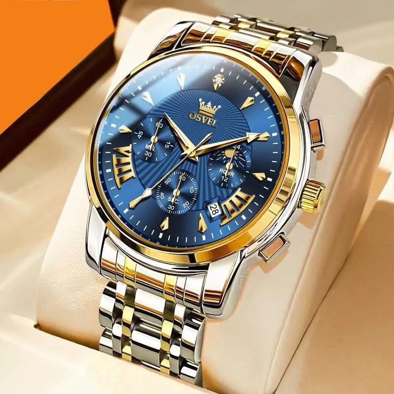 Men's Multi-functional Fashion Quartz Business Steel Belt Wrist Watch - Abysaz Kollectionz
