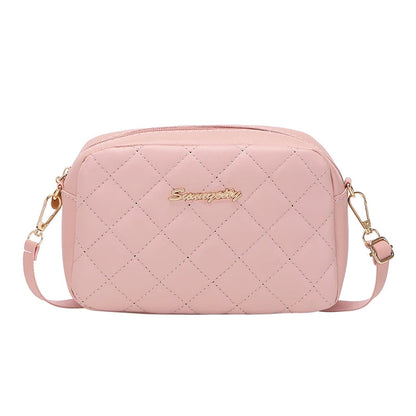 #228 Diamond-shaped quilted zipper square bag, metal lettering shoulder bag, fashionable woman shoulder bag, camera casual bag Abysaz Kollectionz