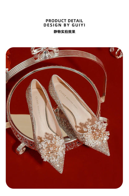 Golden Wedding Shoes Wedding Bridal Shoes Bridesmaid Crystal Shoes Celebrity Stiletto Women Shoes High Heels Shoes for Women Abysaz Kollectionz