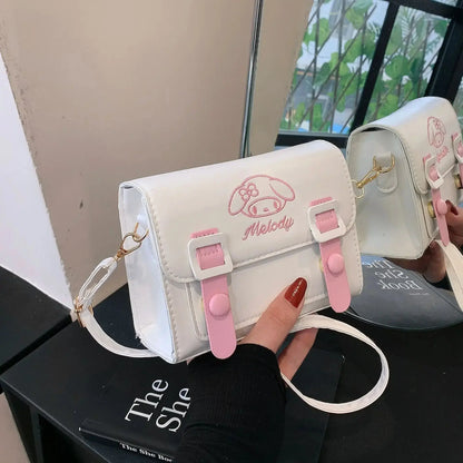 Sanrio Pu Square Bag Anime Shoulder Bags Kawaii Messenger Tote Cute Cartoon Backpacks My melody Cinnamorol Kuromi Fashion Bags - Abysaz Kollectionz
