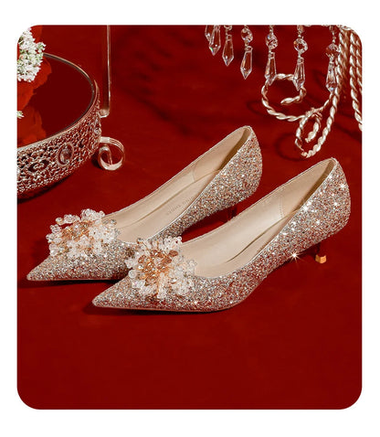 Golden Wedding Shoes Wedding Bridal Shoes Bridesmaid Crystal Shoes Celebrity Stiletto Women Shoes High Heels Shoes for Women Abysaz Kollectionz
