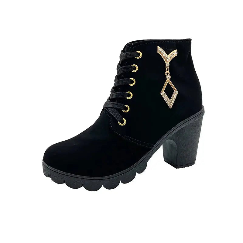 Comemore 2023 New Women Shoes Lace Up Ankle Boots Zapatos Mujer Fashion High Heels Ladies Casual Spring Pumps Platform Heel 42 - Abysaz Kollectionz