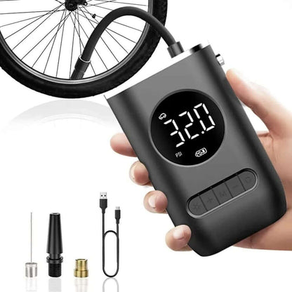 Abysaz Kollectionz Tire Inflator Portable Air Compressor,Portable Electric Inflator 150PSI Cordless Electric Ball Inflator Rechargeable Bicycle Air  Inflator With Digital LED Display - Abysaz Kollectionz