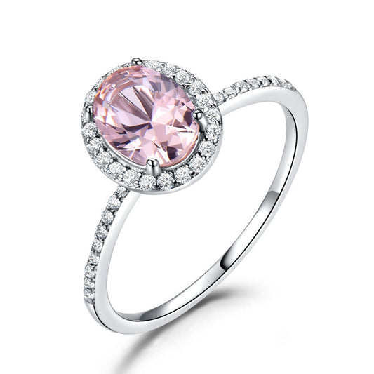 Oval Classic  Morganite Ring Female Jewellery Abysaz Kollectionz